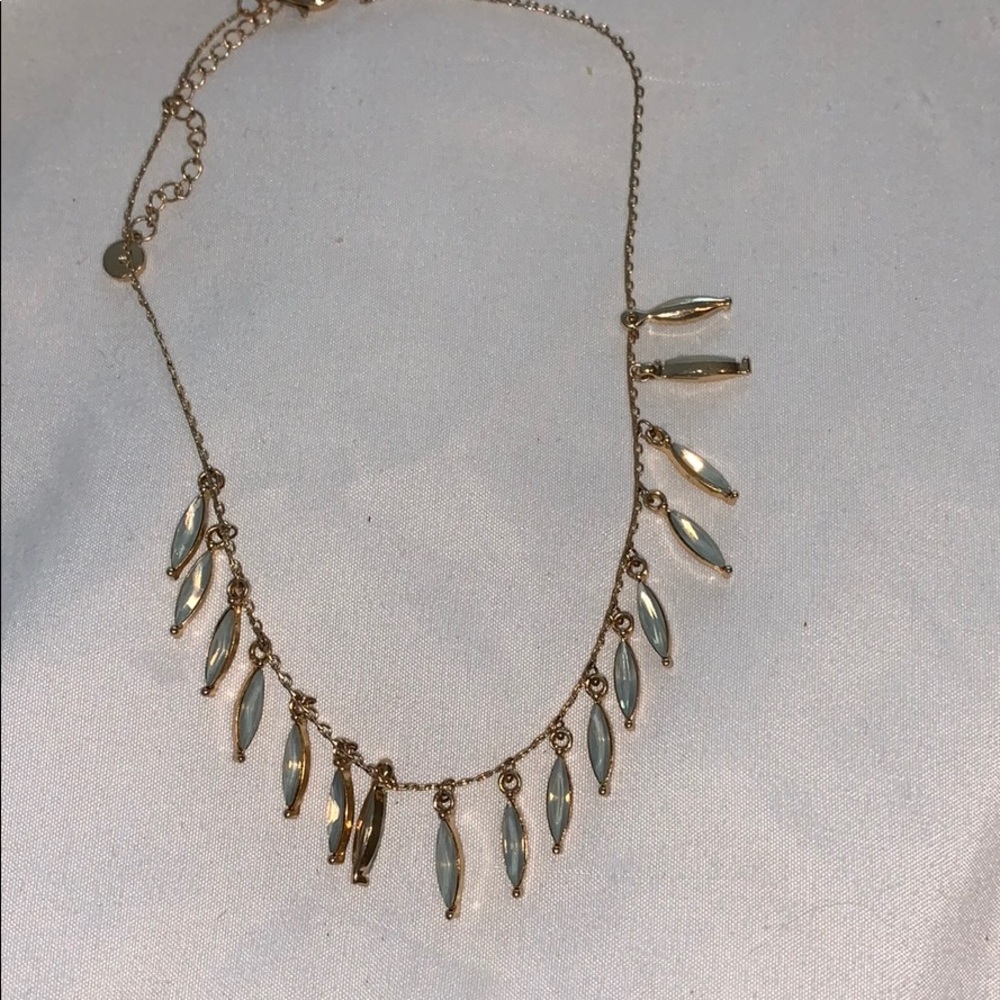 Gold choker with dangle opal stones